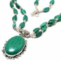 Mal 221b collier pendentif 25x35mm 47gr malachite achat vente bijoux argent