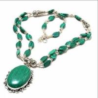 Mal 221d collier pendentif 25x35mm 47gr malachite achat vente bijoux argent