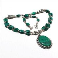 Mal 222a collier pendentif 25x35mm 43gr malachite achat vente bijoux argent