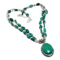 Mal 223a collier pendentif 25x35mm 54gr malachite achat vente bijoux argent