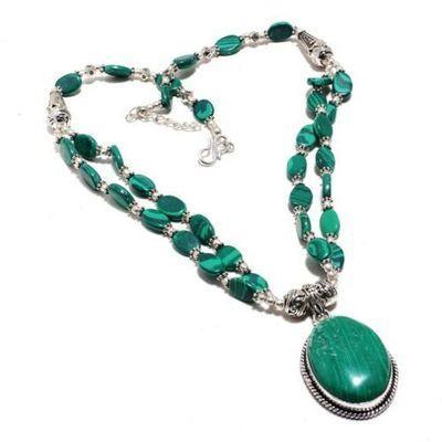 Mal 223c collier pendentif 25x35mm 54gr malachite achat vente bijoux argent