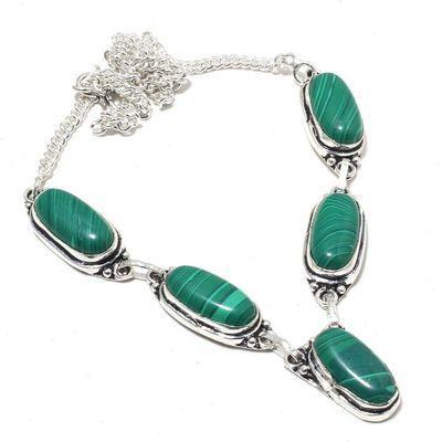 Mal 227b collier parure sautoir 10x20mm 31gr malachite achat vente bijoux argent 925