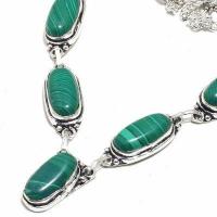 Mal 227b collier parure sautoir 10x20mm 31gr malachite achat vente bijoux argent 925