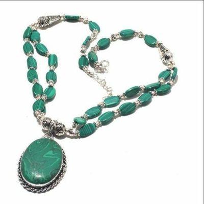 Mal 228d collier pendentif 25x35mm 45gr malachite achat vente bijoux argent