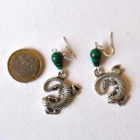 Mal 261 boucles oreilles lezard egyptienne malachite 60mm 11gr 3