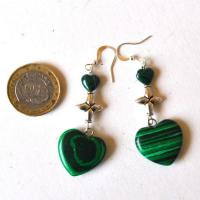 Mal 263 boucles oreilles malachite 60mm 10gr coeur e croix 3