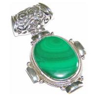 Mal 265a pendentif pendant malachite 28gr argent 62mm