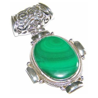 Mal 265c pendentif pendant malachite 28gr argent 62mm