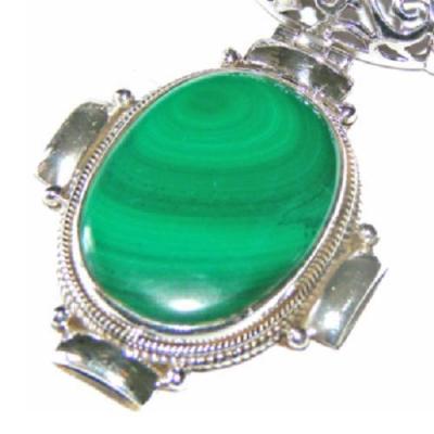 Mal 265c pendentif pendant malachite 28gr argent 62mm