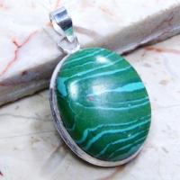 Mal 266a pendentif pendant malachite 15gr argent 32x26mm