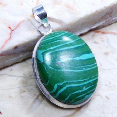 Mal 266c pendentif pendant malachite 15gr argent 32x26mm