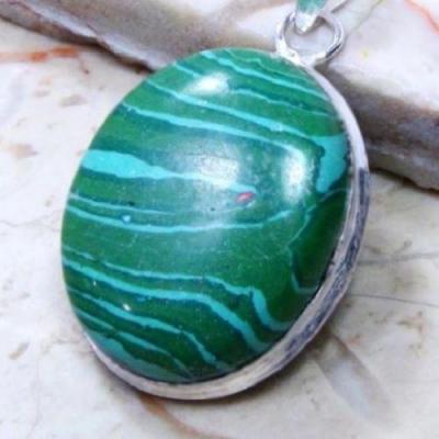 Mal 266c pendentif pendant malachite 15gr argent 32x26mm