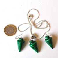 Mal 267 pendant boucles oreilles chaine pyramide egyptienne malachite 15x30mm 22gr 2