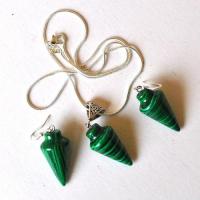 Mal 267 pendant boucles oreilles chaine pyramide egyptienne malachite 15x30mm 22gr 4