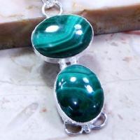 Mal 268c pendentif pendant 56mm malachite 13gr argent 15x20mm