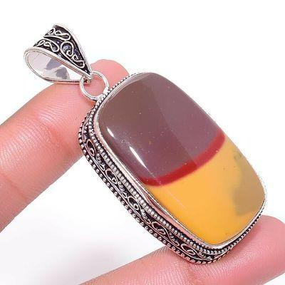 Mk 0003a pendentif pendant mokaite 22x40mm achat vente bijoux ethnique argent 925