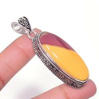 Mk 0009a pendentif pendant mokaite 19gr 18x40mm achat vente bijoux ethnique argent 925