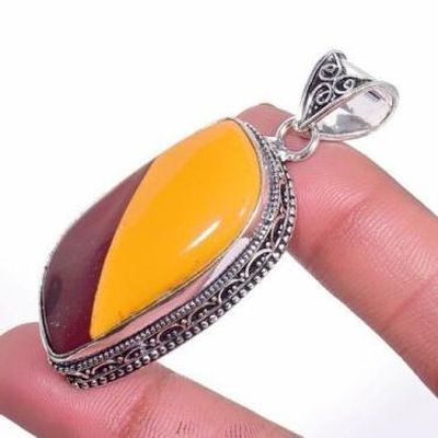 Mk 0039b pendentif pendant mokaite 16gr 20x40mm achat vente bijoux ethnique argent 925