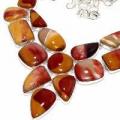 Mk 0089b collier parure mokaite chocolat caramel 82gr 15x20mm achat vente bijoux argent 925