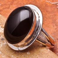 On 0126a bague chevaliere anneau onyx noir argent 925