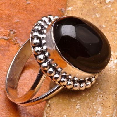 On 0127a bague chevaliere anneau onyx noir argent 925