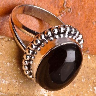 On 0127a bague chevaliere anneau onyx noir argent 925