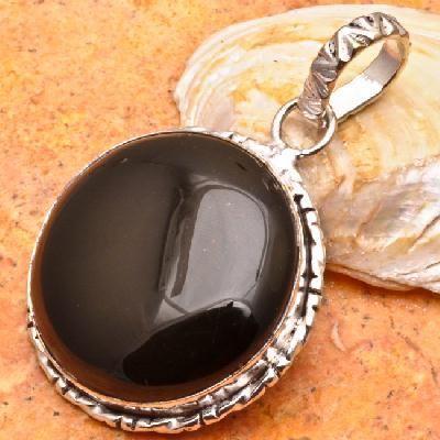 On 0129c pendentif pendant onyx noir argent 925