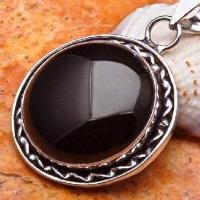 On 0142c pendentif pendant onyx noir argent 925