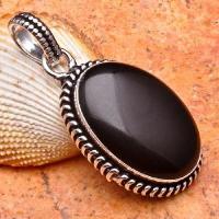 On 0146b pendentif pendant onyx noir argent 925