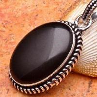 On 0146c pendentif pendant onyx noir argent 925