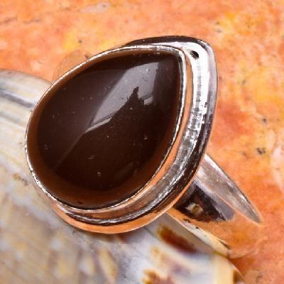 On 0147a bague chevaliere anneau onyx noir argent 925