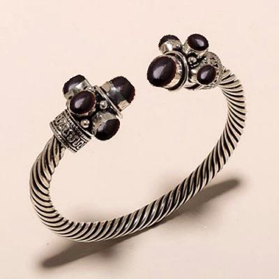 On 0149e bbracelet torque onyx noir 6x4mm bijou art deco 1900 gothique steampunk argent 925