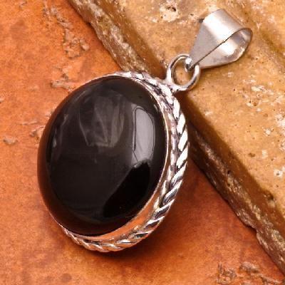 On 0157c pendentif pendant onyx noir argent 925