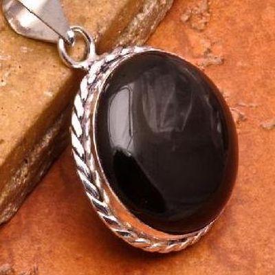 On 0157c pendentif pendant onyx noir argent 925