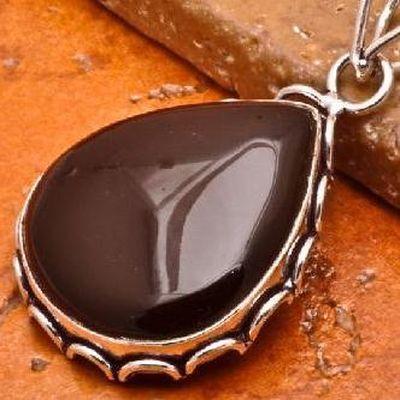 On 0159a pendentif pendant onyx noir argent 925