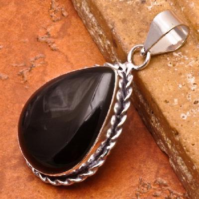 On 0160c pendentif onyx noir argent achat vente