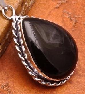 On 0160c pendentif onyx noir argent achat vente