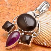 On 0183a pendentif pendant onyx noir argent 925