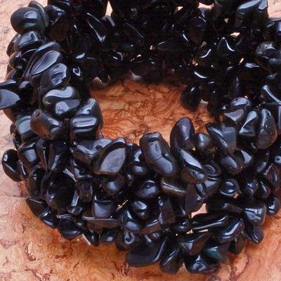 On 0184c bracelet onyx noir monture elastique