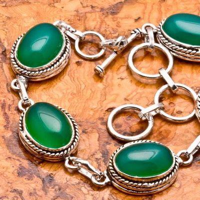 On 0185b bracelet onyx vert argent 925