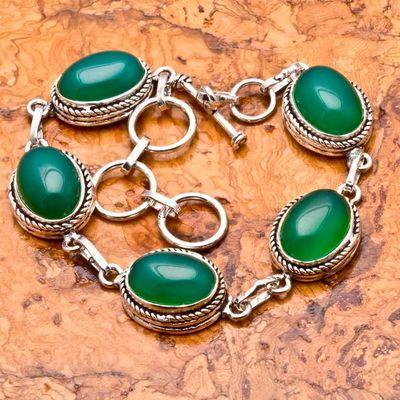 On 0185b bracelet onyx vert argent 925