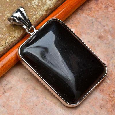 On 0206c pendentif pendant onyx noir argent 925