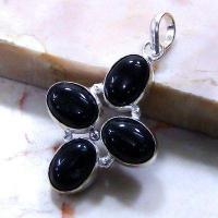 On 0223a pendentif pendant onyx noir argent 925