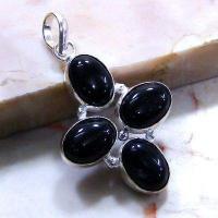 On 0223b pendentif pendant onyx noir argent 925