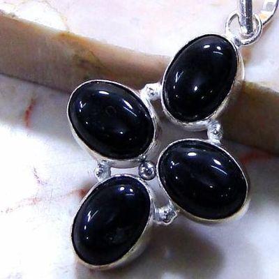 On 0223c pendentif pendant onyx noir argent 925