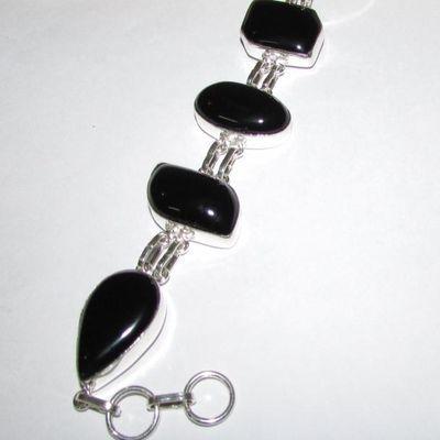 On 0232b bracelet onyx noir achat vente bijou argent 925