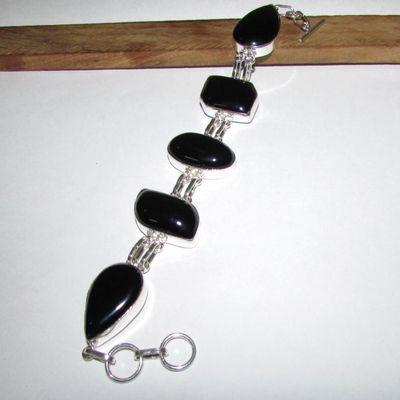 On 0232b bracelet onyx noir achat vente bijou argent 925