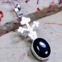 On 0233a pendentif pendant onyx noir argent 925