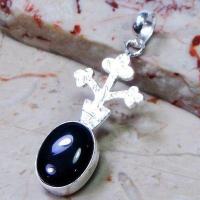 On 0233b pendentif pendant onyx noir argent 925