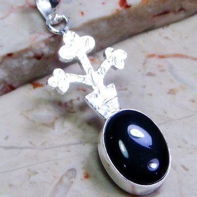 On 0233c pendentif pendant onyx noir argent 925